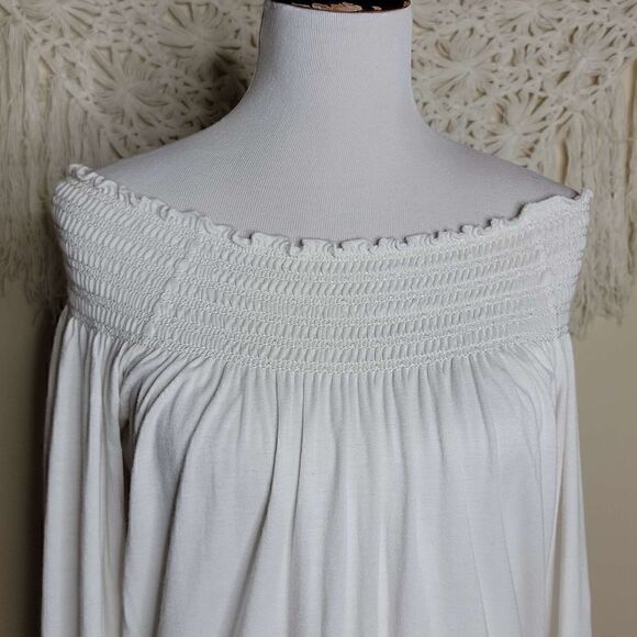 Newport News Off Shoulder Elastic Stretch Tunic Top Size Small - Picture 3 of 11